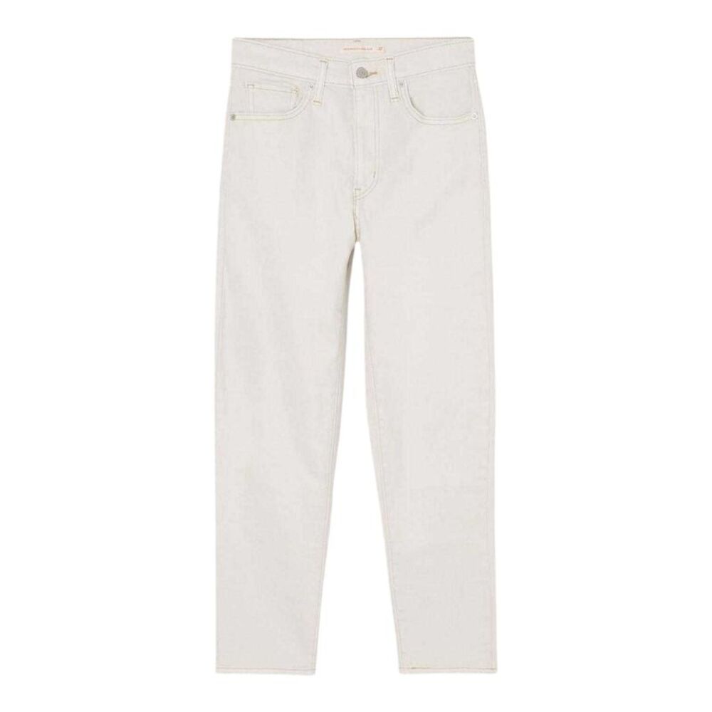 Levis Womens/Ladies Mom Leather Patch Regular Jeans / White